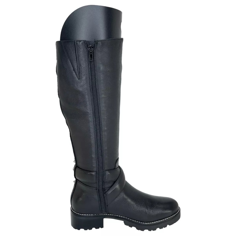 Marc Fisher Knee High Genuine Soft Leather Biker/Motto Style Boots - Black sz6.5 - Picture 12 of 16